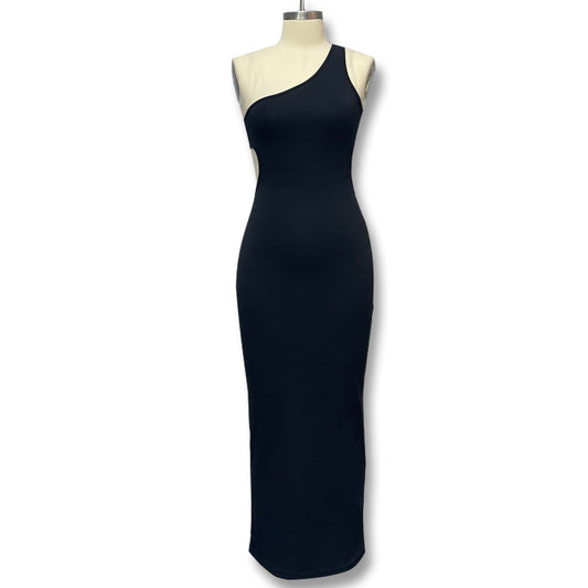 Robe fourreau sexy asymétrique CRISTA